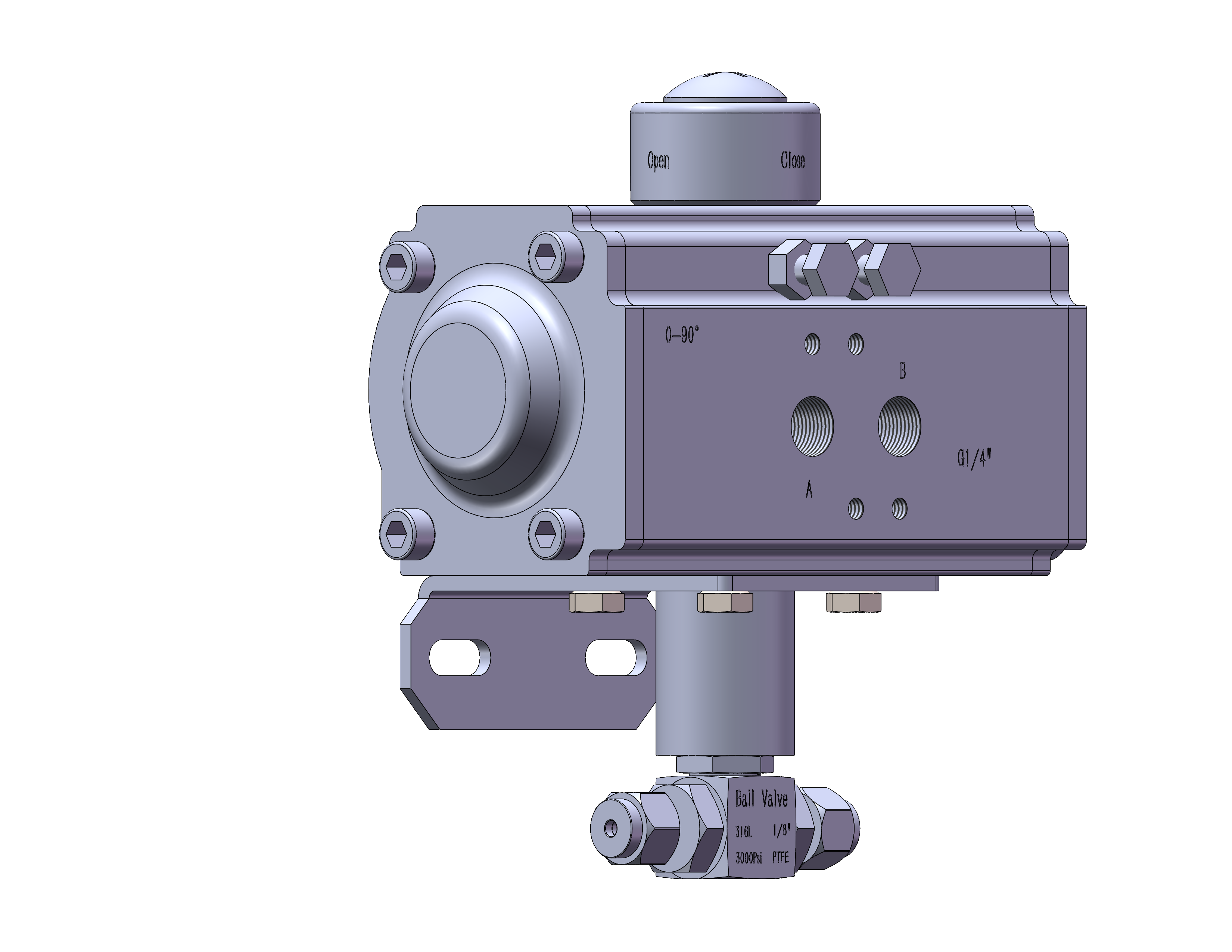 二通卡套气动球阀